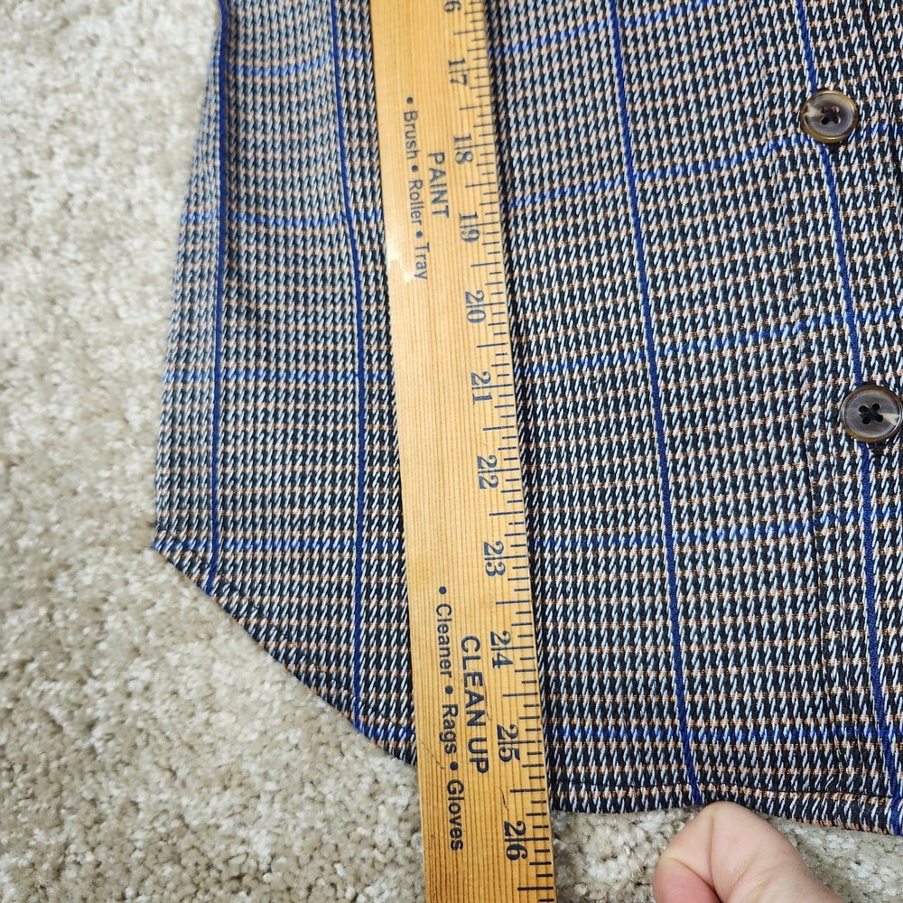 Who‎ What Wear Collection XS Blue Brown Houndstooth Plaid Button Down Shacket - Picture 6 of 8